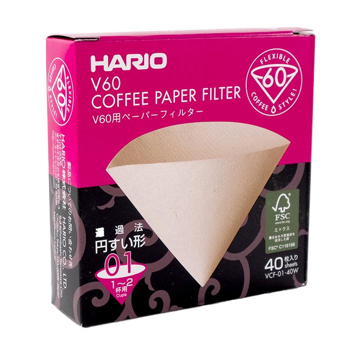 Hario V60 Coffee Filter Papers Size 01 Brown - 40 Pack - You Barista - Filter Papers