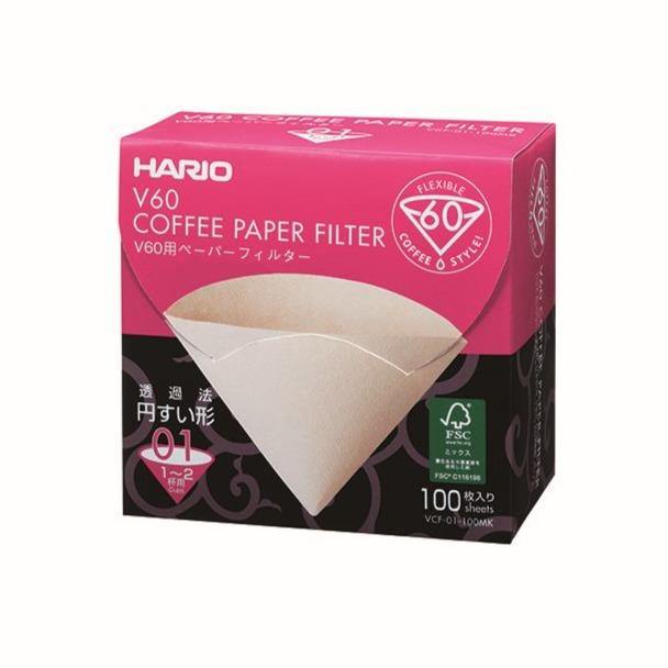 Hario V60 Coffee Filter Papers Size 01 Brown - 100 Pack Boxed - You Barista - Filter Papers