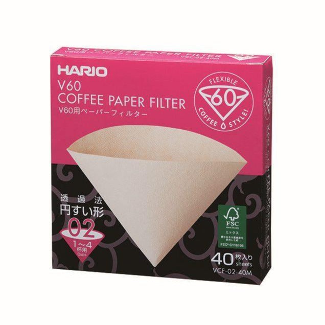 Hario V60 Coffee Filter Papers Size 02 Brown - 40 Pack - You Barista - Filter Papers