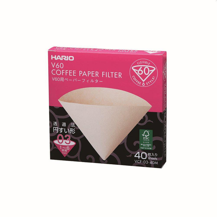 Hario V60 Coffee Filter Papers Size 03 Brown - 40 Pack - You Barista - Filter Papers
