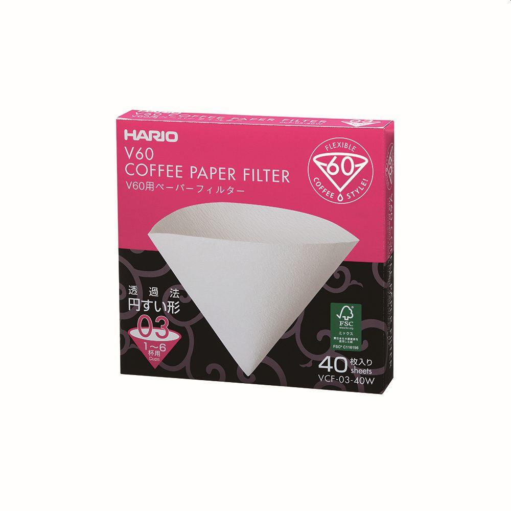 Hario V60 Coffee Filter Papers Size 03 White - 40 Pack - You Barista - Filter Papers